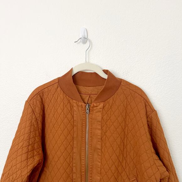 [Young Fabulous & Broke] Camel Brown Colton Reversible Bomber Jacket Sz Large L - Picture 5 of 15